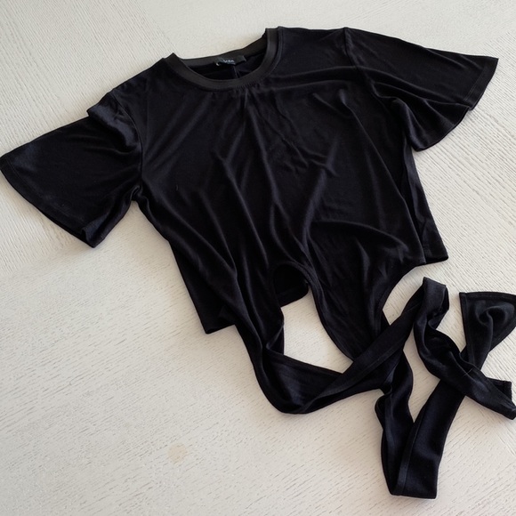 💖 SABA - Black Blouse with Tie 💖 - Picture 4 of 6